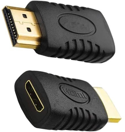 HUHANGGod Adaptador mini HDMI hembra, conector mini HDMI hembra a HDMI macho, convertidor HDMI macho a mini HDMI hembra para cámara, tarjeta gráfica de computadora, tableta, 2 unidades