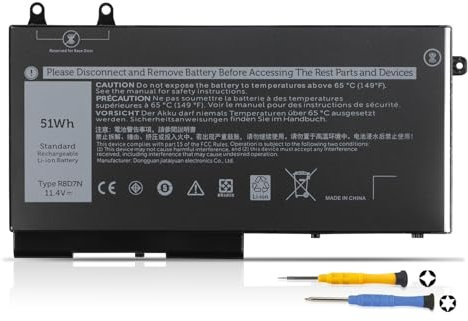 51Wh R8D7N Laptop Batterie pour Dell Latitude 5400 5500 E5400 E5500 Inspiron 7590 7591 2n1 2-in-1 Precision 3540 Mobile Workstation Serie P84F P98G P80F 1V1XF 27W58 7VTMN XV8CJ 49HG8 K7C4H TNT6H W8GMW