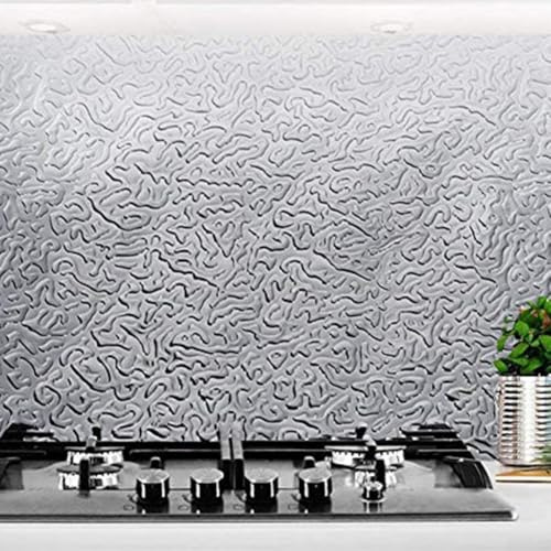 Trendige Aluminium-Aufkleber für effektiven Schutz vor Staub und Öl in der Küche (40 cm x 1000 cm)