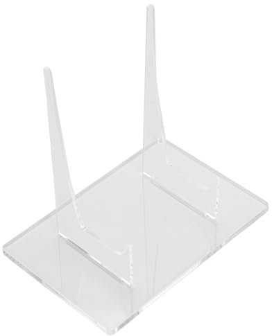 Soporte de Placa Grande Acrílico Premium, Soporte Transparente para Exhibir el Plato de Fotos del Libro, 2 Paquetes Acrílico Soporte de Placa Transparente para la Oficina en el