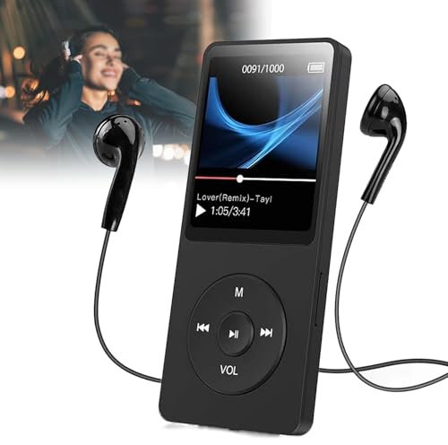 16GB Portable MP3 Player with 128GB Expandable Storage – 7-Hour Playback, Wireless,Lossless Sound,1.8 HD Screen | FM Radio,E-Book Reader,Multi-Language Support,32GB