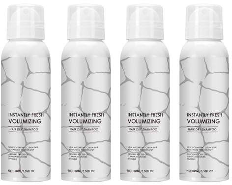 Volumizing Dry Shampoo Spray 4pcs Natürliches Trockenshampoo mit Pfefferminz & Lemon für Instantly Fresh Volumizing Hair Dry Shampoo, Sofort Trocknendes Volumenshampoo, Erfrischend und Nicht Fettend