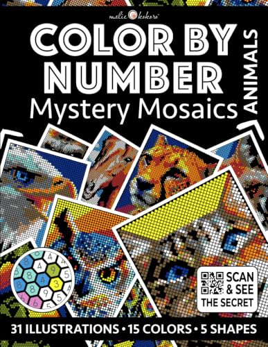 Color by Number: Animals | Mystery Mosaics Coloring Book for Adults | Black Background Edition | Pixel Coloring: Color Quest with Circle, Square, ... (Color by Number - Black Edition | Pixelart)