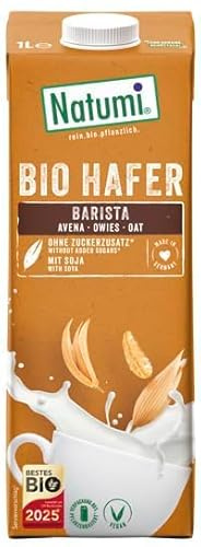 Bio Hafer Barista Drink 8er Pack (8 x 1 L) ohne Zucker – Milchalternative für Kaffee, Cappuccino & Latte – Pflanzlicher Milchersatz mit cremigem Schaum – Bestes Bio 2025 – Vegan & laktosefrei