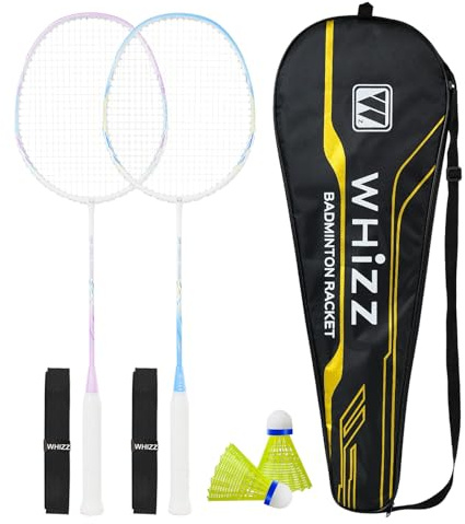 BAIHUALIN WHiZZ ZM679 Badmintonschläger Leichter Carbon Graphit Badmintonschläger mit Griffband, Federball & Tragetasche