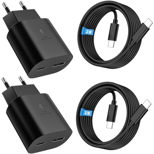 2er Pack USB C Ladegerät Ladekabel 25W Handy Netzteil Stecker für Samsung S26 S25 S24 S23 S22 S21 S20 Ultra/Plus, A56 A55 A54 A36 A35 A26 A17 A16 A05s Z Fold7 Z Flip7 Schnellladekabel Schnellladegerät