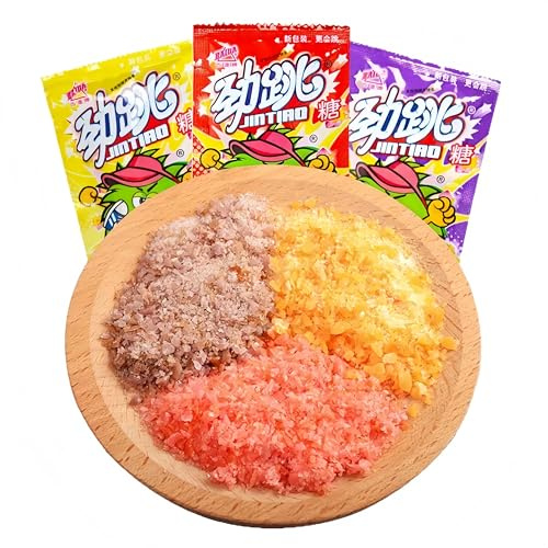 Surtido de dulces, 30 paquetes de una sola porción, 3 sabores (fresa, uva, naranja), paquetes individuales, experiencia de sabor explosivo, aperitivo divertido para niños y adultos, recuerdos de