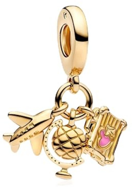 YUMINN Gold Reisen Charms 925 Sterling Silber für Armbänder und Halsketten Dangle Anhänger Perlen Schmuck Geschenke für Damen