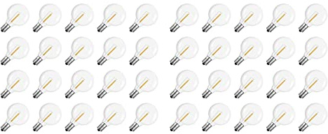 ISTOVO 40 Stücke G40 LED Glühbirnen E12 Schrauben Sockel Bruchsichere LED Globe Glühbirnen für Solar Schnur Lichter Warm