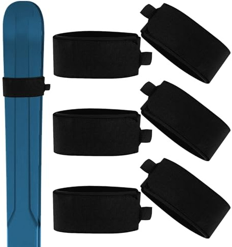 LgCiXli 6er Set Verstellbare Skigurte | Premium Ski Klettband für Sicheren Transport & Lagerung | Gepolsterte Ski Befestigungsbänder mit Kantenschutz | Wintersport Zubehör