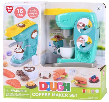 Playgo Kaffeeautomat Knetset - 4 Knetdosen - kreatives Spielzeug
