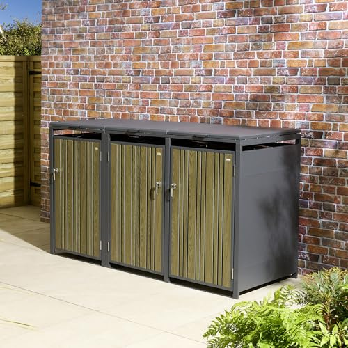 Rowlinson Wimbledon Triple Bin Store - Oak