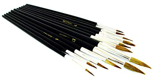 Toolzone 12 Piece Pointed Artist Brush Set