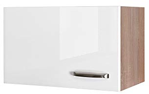 Flex-Well 00007842 Kurz-Oberschrank Valero Hochglanz weiß, Sonoma Eiche 60 x 32 x 32 cm