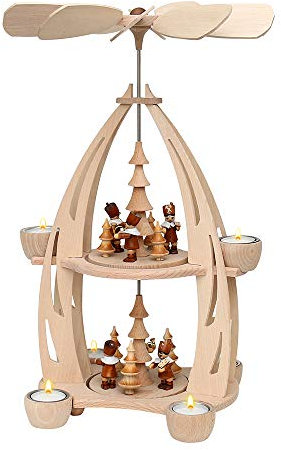 Dekohelden24 Hochwertige Tischpyramide mit Bergmannfiguren, ca. 49 cm