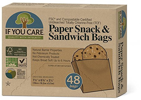 If You Care 100% Unbleached Paper Snack & Sandwich Bags, 48ct, 2pk by If You Care