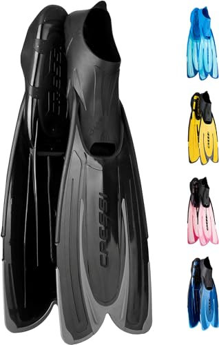 CRESSI Agua Fins Black 35/36 - Self Adjusting Flossen für Tauchen, Apnoe, Schnorcheln und Schwimmen, Schwarz, 35/36