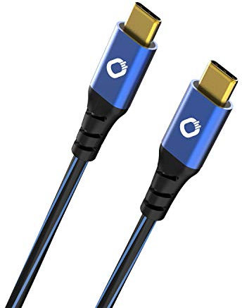 Oehlbach USB Plus CC - USB-Kabel für Smartphones 2 x Typ C 3.1 - PVC-Mantel - OFC, blau/schwarz - 3m