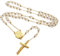 FaithHeart Collana Rosario Santa Maria Collana Donna Uomo Catenina Lunga 66cm Perline Bianche Preghiera Medaglia Vergine Maria Collana Croce Cattolica Perline Ciondolo Crocifisso Gioielli Religiosi
