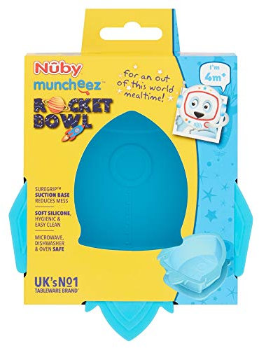 Juegos de vajilla marca Nuby. Modelo BOL ANTIVUELCO COHETE NUBY