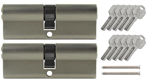 2x Profilzylinder 100 mm 50/50 gleichschließend Not- und Gefahrenfunktion inkl. 10 Schlüssel