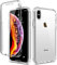 LAPOPNUT Kompatibel mit iPhone X/iPhone XS Hülle Durchsichtige Silikon 360 Grad Vollständiger Schutz Stoßfest und Kratzfest Feine Hülle Touchscreen Zweilagig Case Hülle für iPhone X/iPhone XS