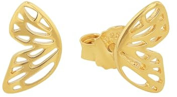 Amor Ohrstecker 925 Sterling Silber Damen Ohrschmuck, 1,2 cm, Gold, Schmetterling, Kommt in Schmuck Geschenk Box, 2031778