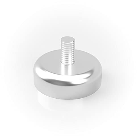 5x Topfmagnet mit Außengewinde, D=20mm, H=7mm, vernickelt, Grade N42, Gewinde M4