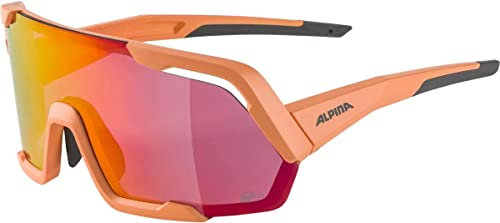 ALPINA ROCKET Q-LITE - Verspiegelte, Kontrastverstärkende & Beschlagfreie Sport- & Fahrradbrille Mit 100% UV-Schutz Für Erwachsene, peach matt, One Size