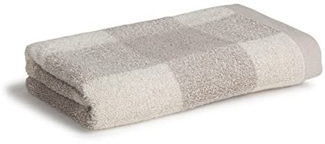 MÖVE Timeless Blockkaro Handtuch 50 x 100 cm aus 100% Baumwolle, Nature/Cashmere