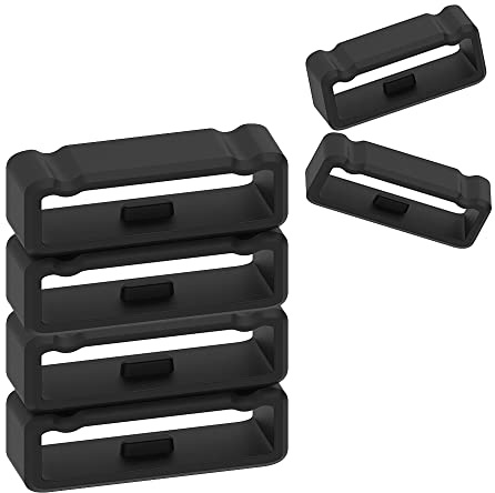 RuenTech Ersatz Silikon Verschlussring Kompatibel mit Garmin Fenix 7X /Fenix 5X /Fenix 6X Pro Solar/Fenix 3 Hr Tactix Delta Brave Band Keeper Verschluss Ring Connector Sicherheit