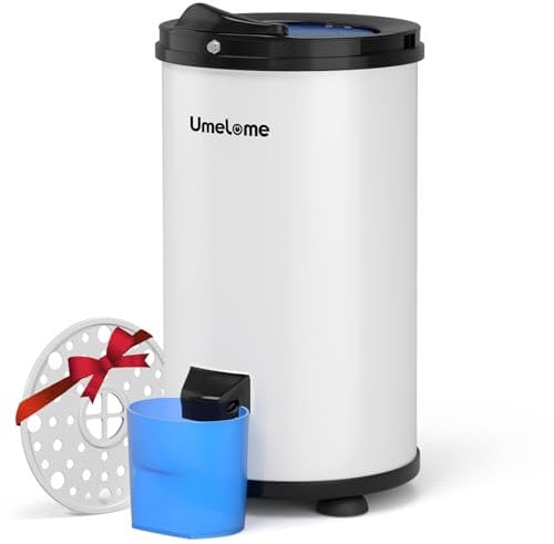 Spin Dryer 6kg by Umelome, Energy&Power Saving Spinner 2800 RPM Clothes Dryer, Energy Efficiency Class: A+++, Gravity Drain dryer, White