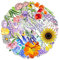 50 Pack Stickers for Children - Flower Scrapbook Stickers Aesthetic Vintage Waterproof Reusable for Kids - DIY Maker for Skateboard, Bottle, Laptop, Refrigerator, Car, Moto, Bicycle, Luggage, Books