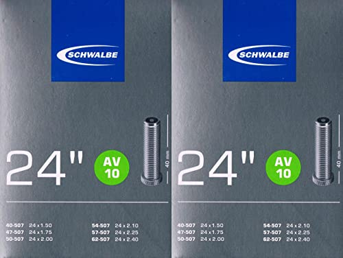 2X Schwalbe AV 10 Schlauch 24' 507 Ventil: Auto Schrader AV10 Autoventil 24 Zoll