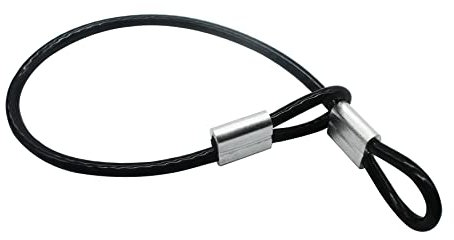 Floyutin 5 Pcs 4mm Wire 48 inch Vinyl Coated Stainless Steel Cable with Loops Short Wire Rope Lanyard Lock Security Chain Link for Outdoor Gates, Black(4mm x 48inch)