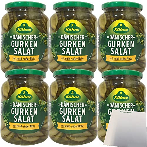 Kühne Dänischer Gurkensalat mit milder süßer Note 6er Pack (6x670g Glas) + usy Block