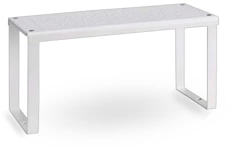 home stuff Shelf Insert Cupboard Stackable Kitchen Shelf Organizer for Kitchen Storage, Bathroom Storage, Makeup Organizer, White (32x13x16 CM)