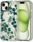 MOSNOVO Case for iPhone 15, [Buffertech 6.6ft Military-Grade Drop Protection] [Anti Peel Off Tech] Clear TPU Bumper Phone Case Cover Design - Eucalyptus