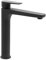 Miscelatore per lavabo alto nero opaco, per lavabi d’appoggio o sospesi, monocomando in ottone, serie ERIKA