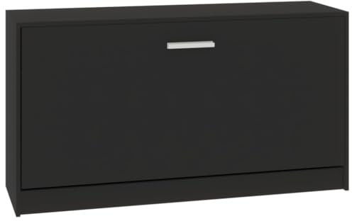 vidaXL Schuhbank Schuhschrank Schuhregal Sitztruhe Schuhständer Schrank Flurschrank Sitzbank Bank Flurbank Stauraum Schwarz 80x24x45cm Holzwerkstoff