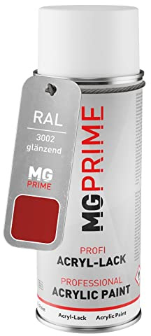 MG PRIME RAL 3002 Karminrot/Carmine red glänzend Acryl-Lack Spraydose | Sprühdose 400 ml, schnelltrocknend