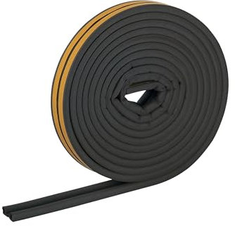 HELPMATE – Dichtungsband selbstklebend für Fenster & Türen – Fensterdichtung/Türdichtung zum Isolieren von Spalten mit 2,5 bis 5 mm Breite – Dichtband 9 x 5,5 mm (P-Profil | 18 Meter | Schwarz)