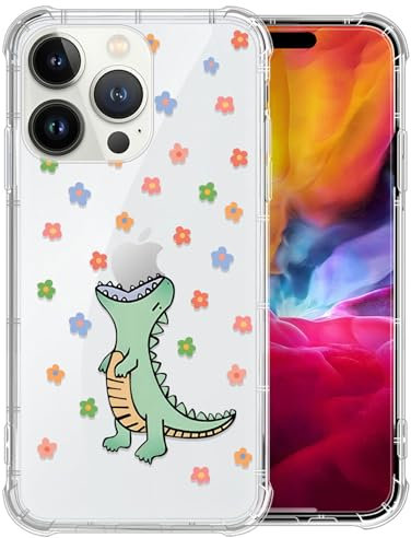 Yuning419 Case Compatible with iPhone 14 Pro Max,Little Dinosaur Clear Case for iPhone 14 Pro Max,Soft TPU Transparent Case Shockproof Protective Cover for iPhone 14 Pro Max 6.7 inch