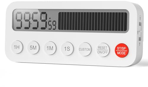 LIORQUE Digitaler Küchentimer Timer mit Countdown-Fortschrittsbalken Uhrmodus 3 Lautstärkestufen Speicherfunktion LCD Anzeige Magnetisch Stoppuhr für Kochen Sport Studieren, YGH6212