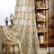 Set of 1 living room curtains, voile curtains, semi-transparent with eyelets, modern curtains for bedroom, balcony door, airy curtains, checked embroidery, W270 x H240 cm