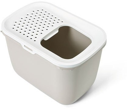 1 Stück Savic Katzentoilette Hop In - mit Einstieg von Oben (weiß/beige)