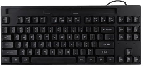 87 Keys Wired Keyboard with Cell Phone Slot, for Laptop PC, Computer Keyboards Stand Colorful Light Effect Ergonomic Comfortable USB