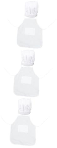 Amosfun 3 Set tuta per bambini cappello da chef bambini grembiule cucina bambino tocco dello chef berretto unisex cappello da gioco di ruolo professionale Costume da gioco di ruolo da chef