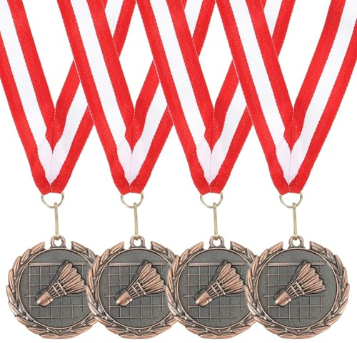sourcing map Badminton Medals Award Medals with Neck Ribbon for Team Sports Games Competitions Party Favors