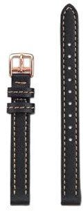 Mefloar 10mm Damen-Armband, passend for Minor Square Watch Mini, echtes Leder, modisches Uhrenarmband, Armband-Zubehör(Black-rose gold)